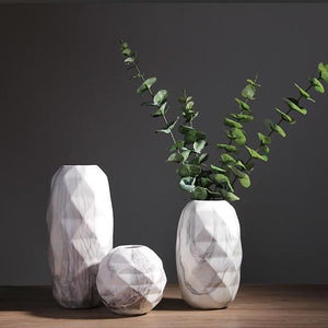 Faceted Marble Vases