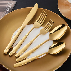 Golden Wave Flatware Set